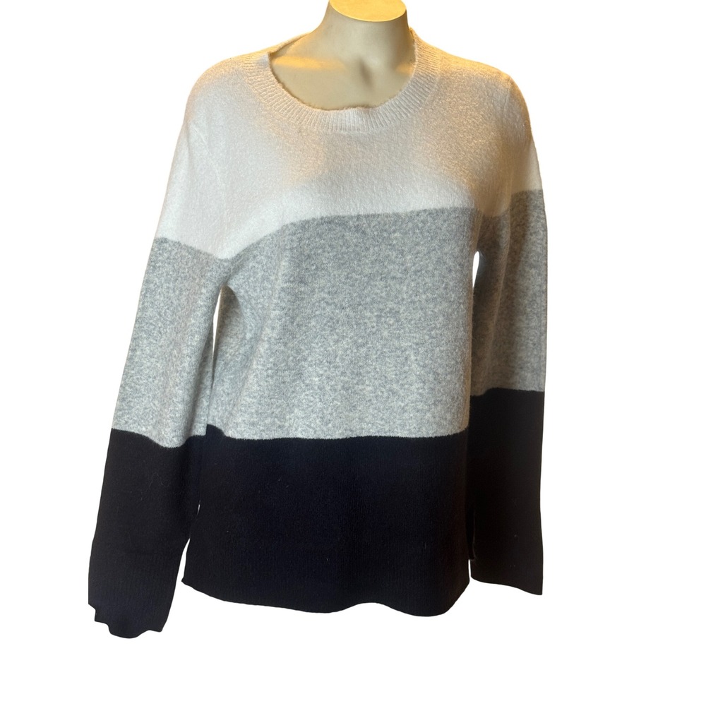 NWT Colorblock Mock Neck Sweater Medium Granpa Core Preppy Quiet Luxury Academia